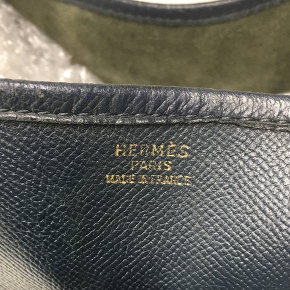 Authentic HERMES Evelyne GM crossbody bag Indigo navy leather - Picture 7 of 16